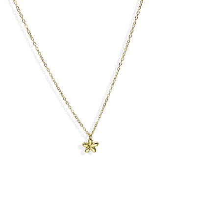 18K Gold-Plated Flower Pendant Necklace & Earrings Set – Waterproof & Hypoallergenic